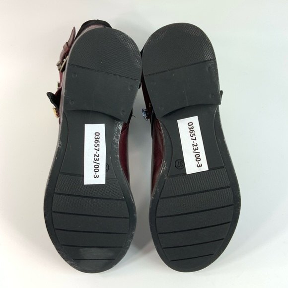 Maciejka Otto Ankle Bootie Maroon Leather Embellished Shoes 6.5 - Picture 8 of 12